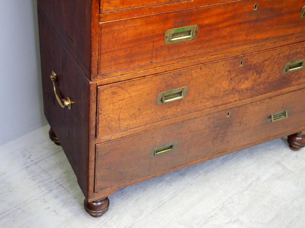 Victorian Teak Secretaire Military Chest View V