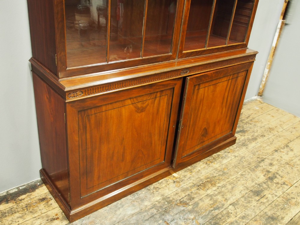 George III Style Mahogany 2 Door Cabinet Bookcase View IV
