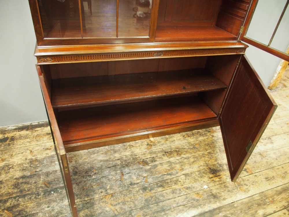 George III Style Mahogany 2 Door Cabinet Bookcase View VIII