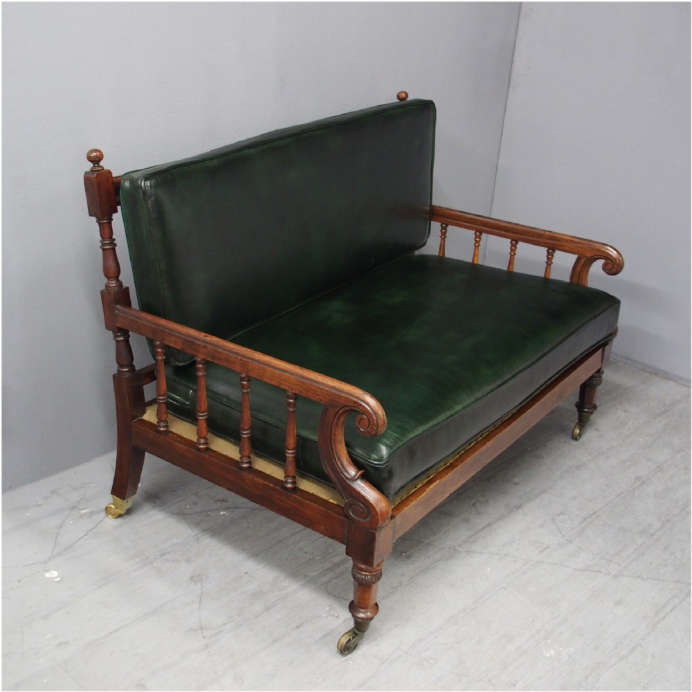 George IV Rosewood and Green Leather Sofa 