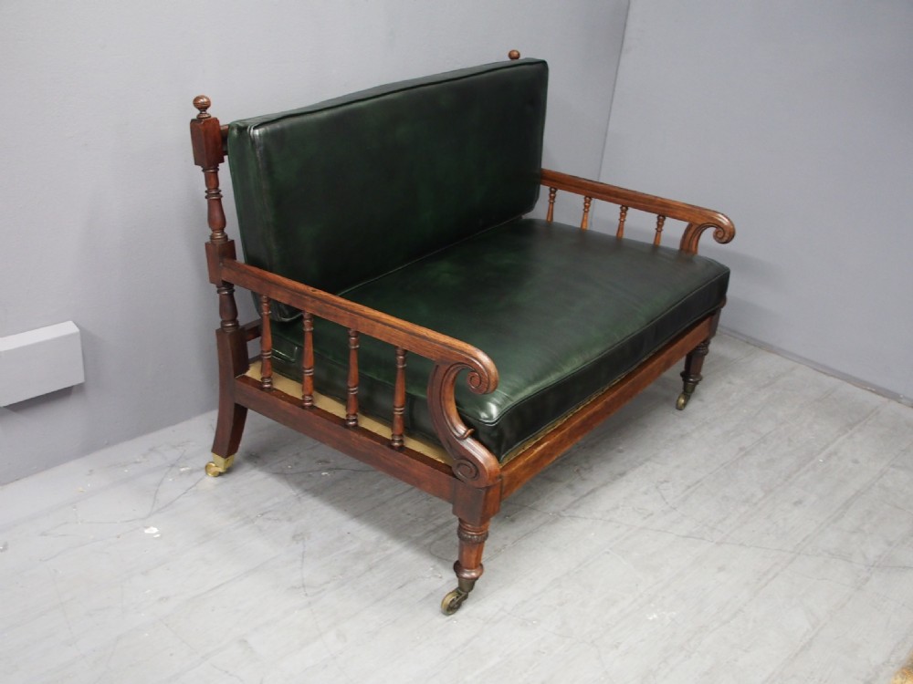 George IV Rosewood and Green Leather Sofa  View VIII