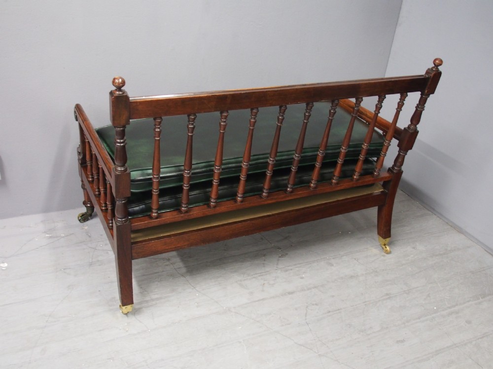 George IV Rosewood and Green Leather Sofa  View X