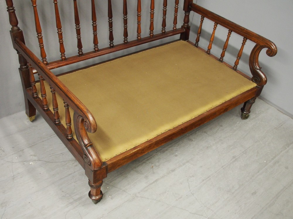 George IV Rosewood and Green Leather Sofa  View XI