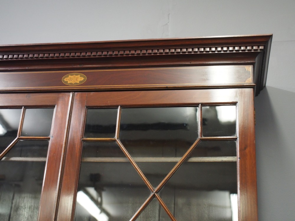 Georgian Style Inlaid Mahogany Bureau Bookcase View IX
