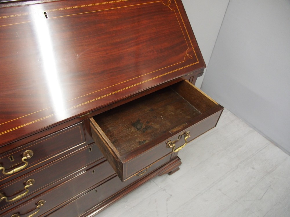 Georgian Style Inlaid Mahogany Bureau Bookcase View XIII