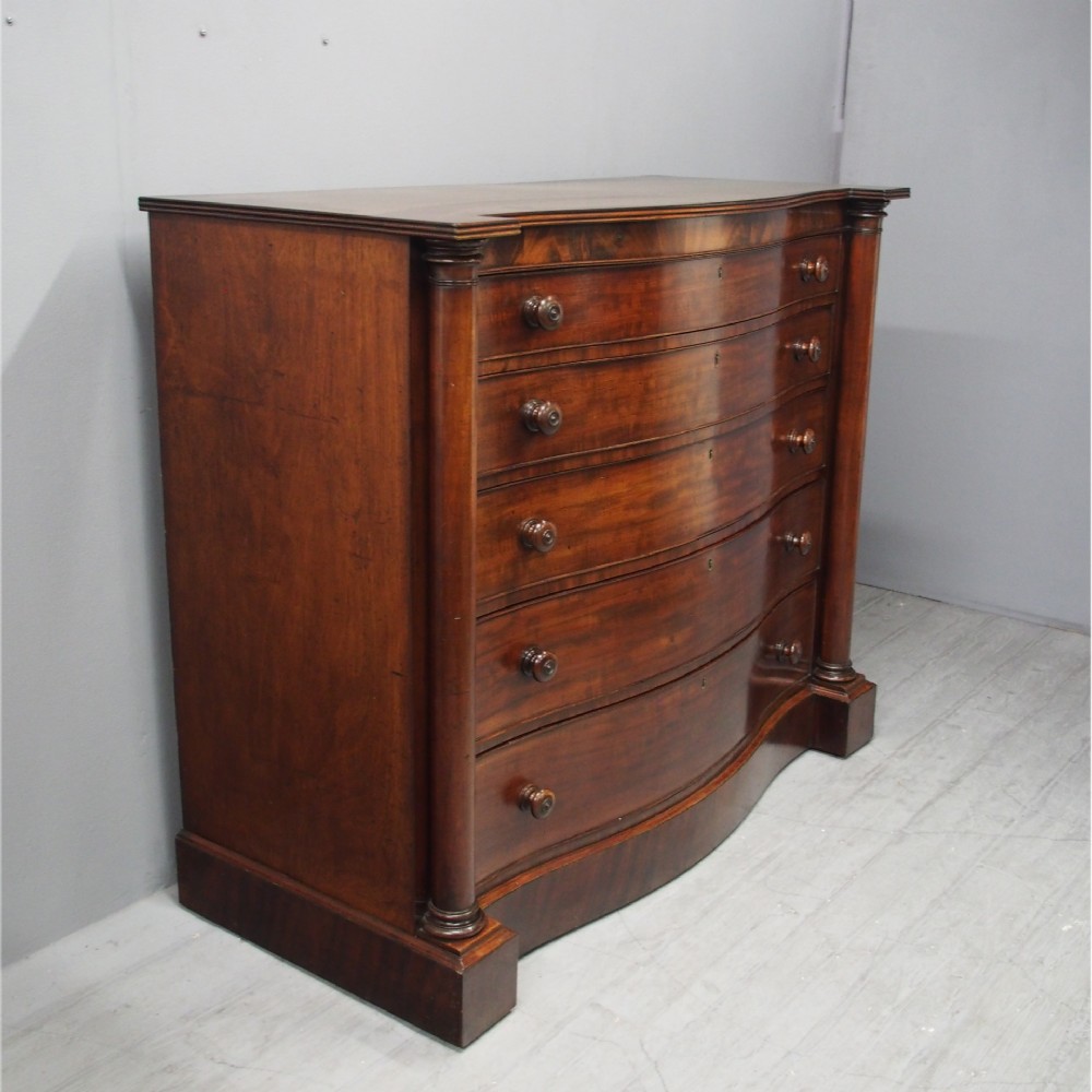 Scottish Victorian Serpentine Chest of Drawers