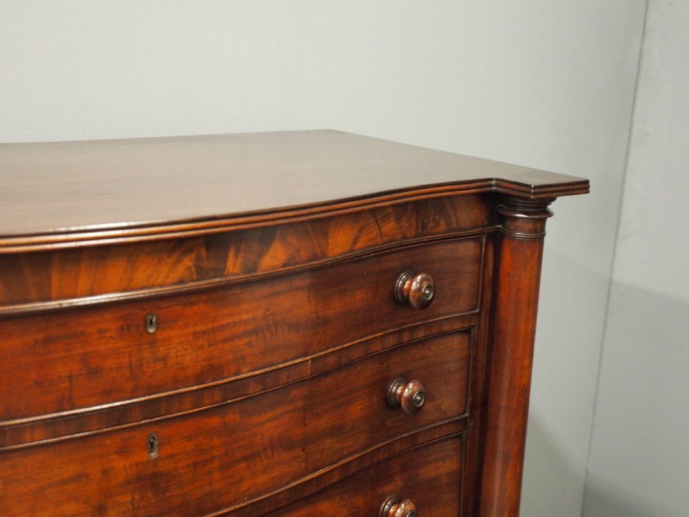 Scottish Victorian Serpentine Chest of Drawers View IV
