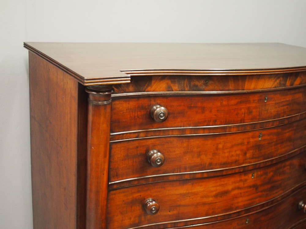 Scottish Victorian Serpentine Chest of Drawers View VIII