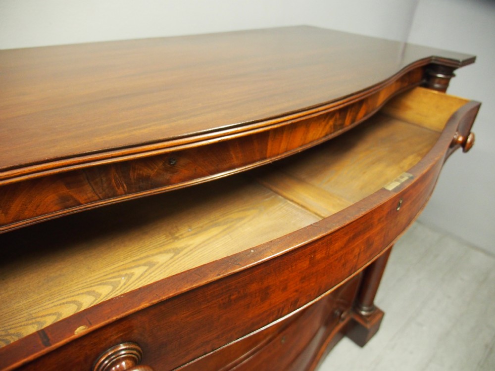 Scottish Victorian Serpentine Chest of Drawers View XI