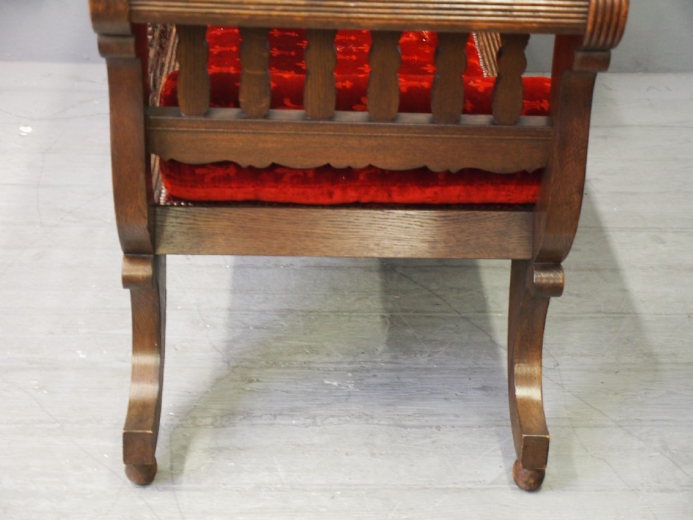 Carved Oak Small Sofa from Skibo Castle View XVI