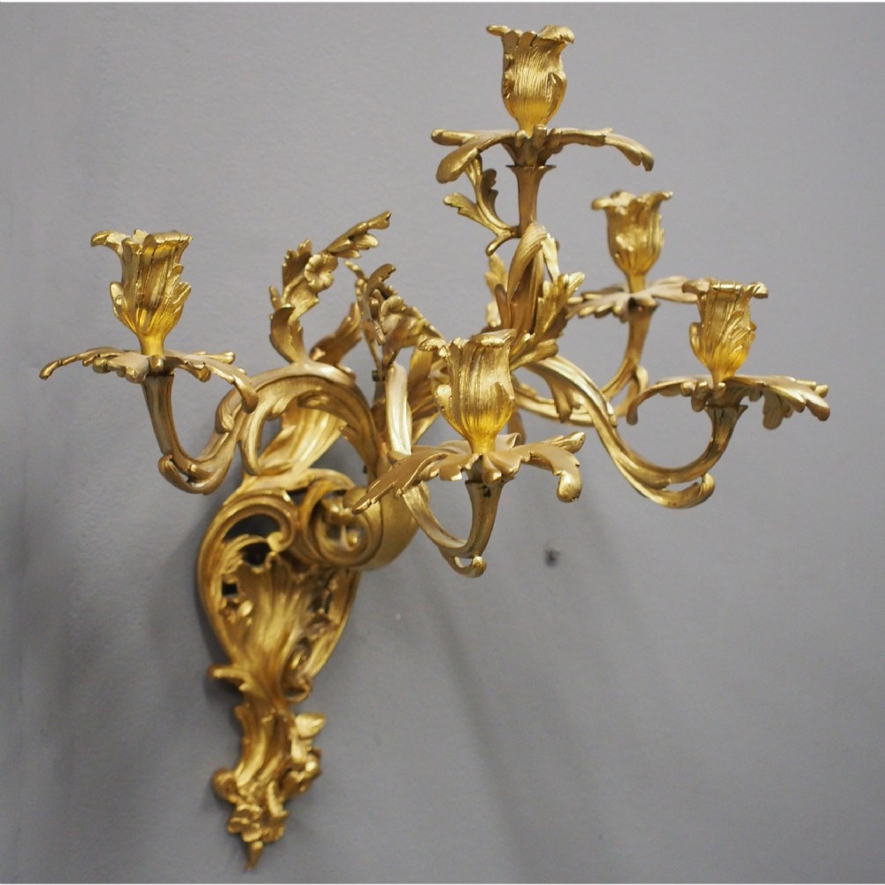 Cast Bronze and Ormolu Wall Sconce