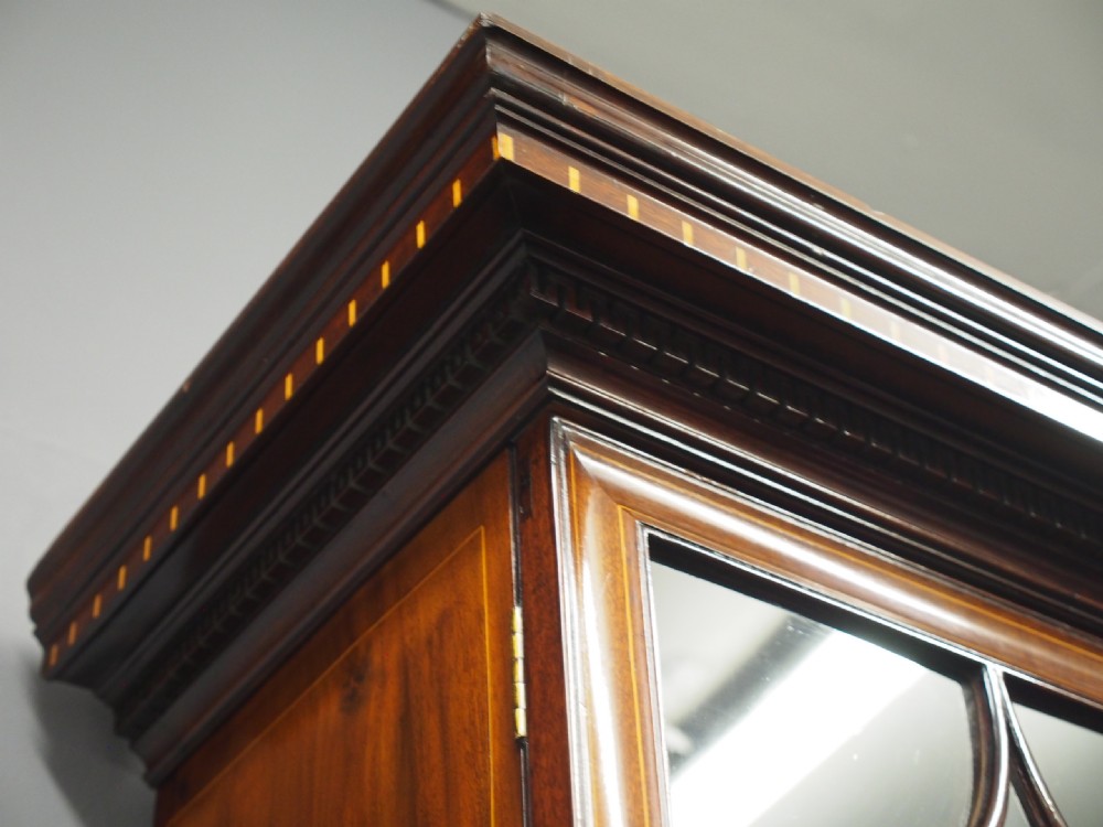 George III Inlaid Mahogany Cabinet Bookcase View XII