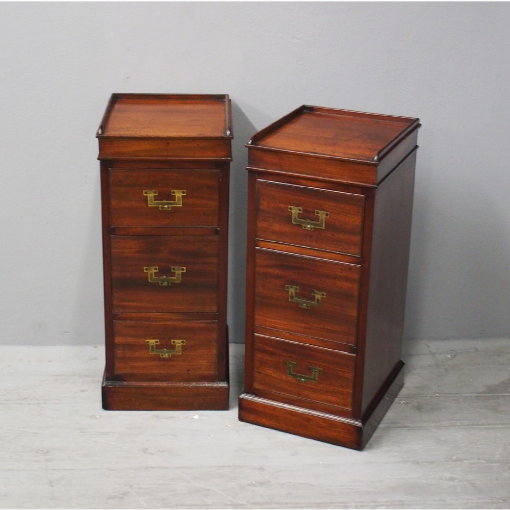 Pair of 19th Century Campaign Mahogany Lockers