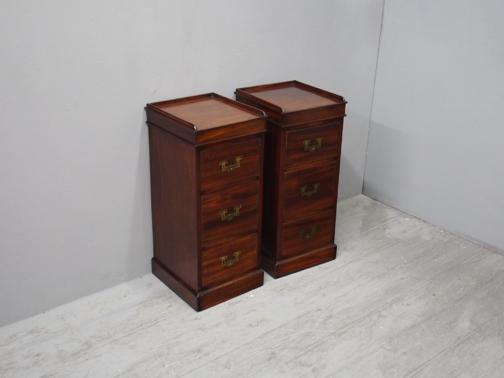 Pair of 19th Century Campaign Mahogany Lockers View II