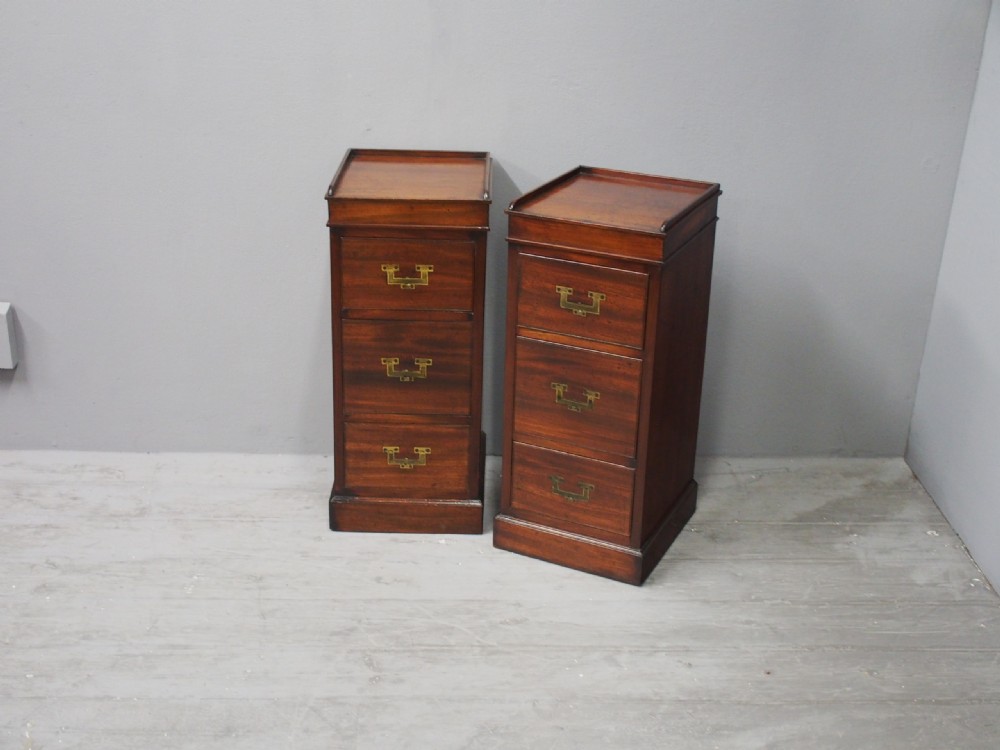 Pair of 19th Century Campaign Mahogany Lockers View IV