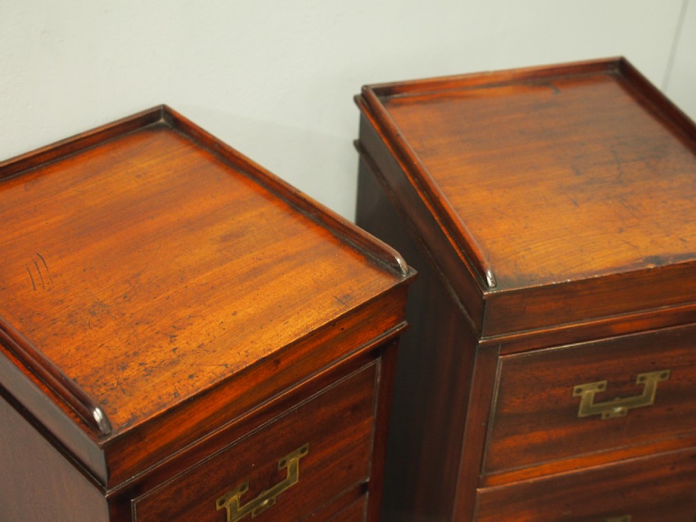 Pair of 19th Century Campaign Mahogany Lockers View VI