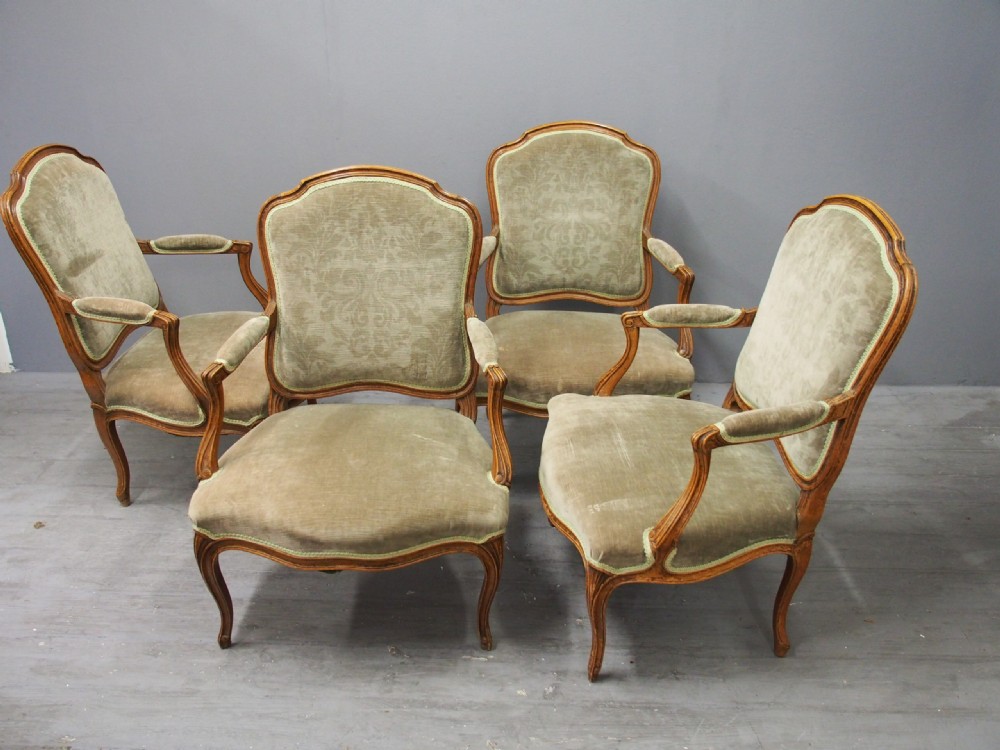 Set of 4 French Louis XV Style Armchairs View IV