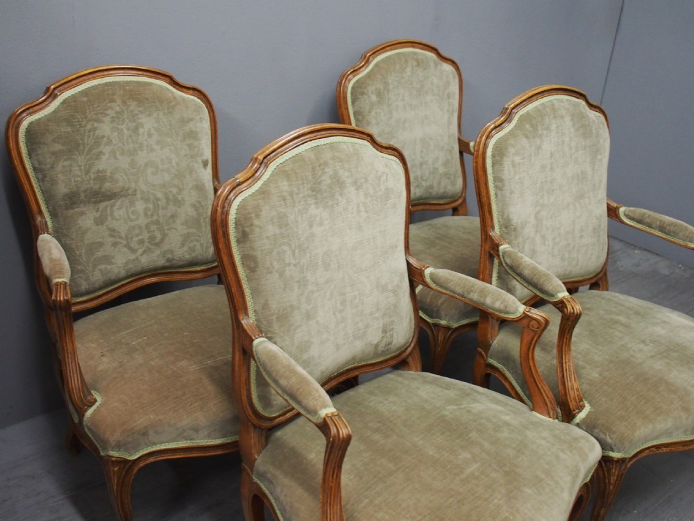 Set of 4 French Louis XV Style Armchairs View VI
