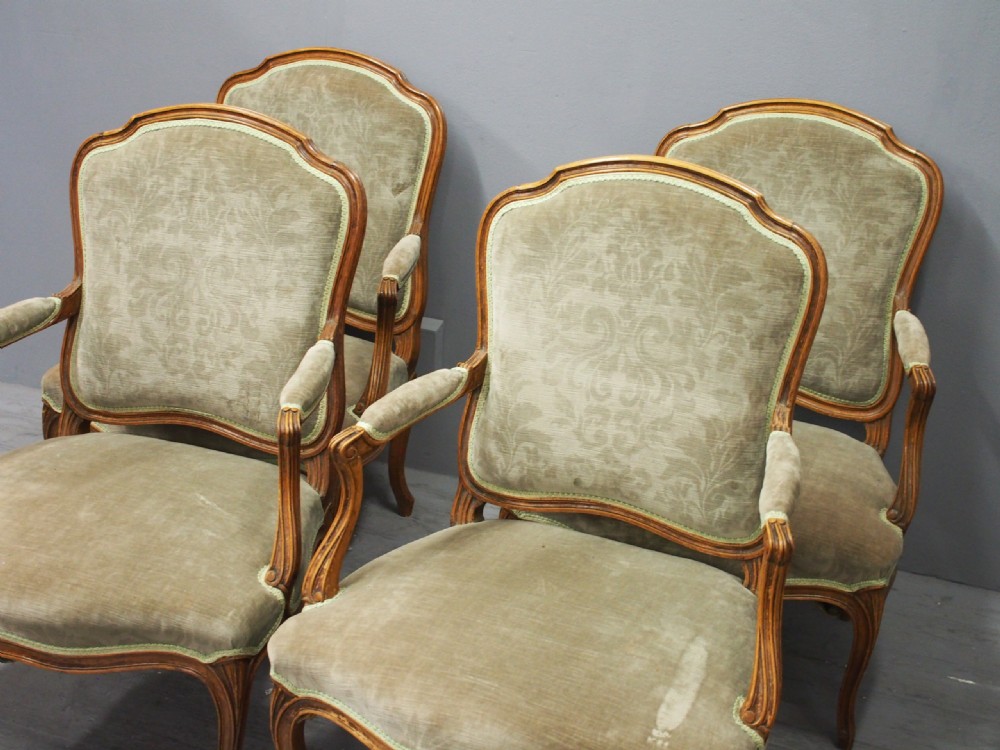 Set of 4 French Louis XV Style Armchairs View VII