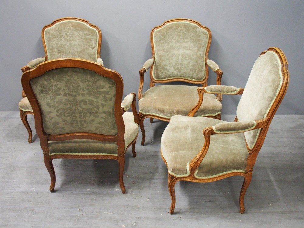 Set of 4 French Louis XV Style Armchairs View XIV