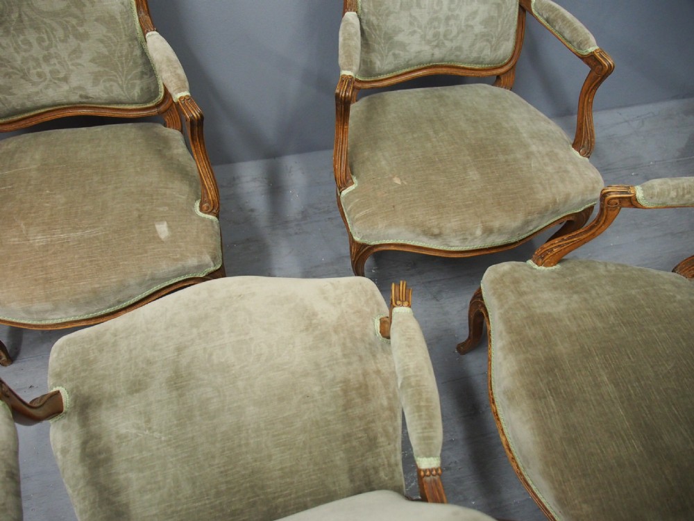Set of 4 French Louis XV Style Armchairs View XV
