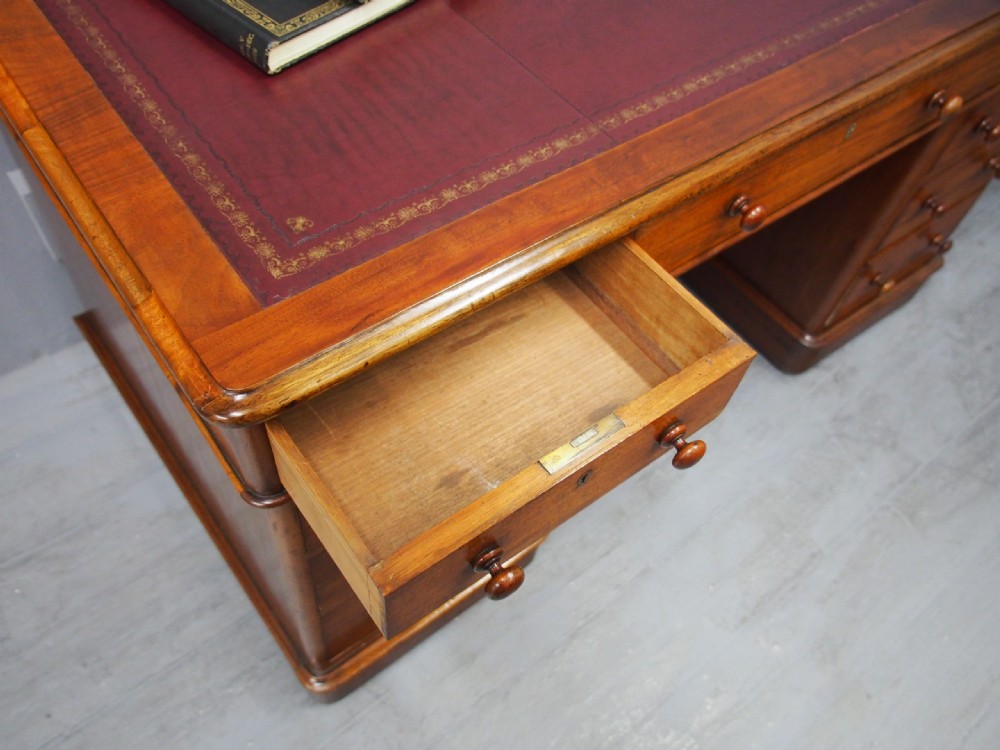 Victorian Mahogany Pedestal Desk View VIII