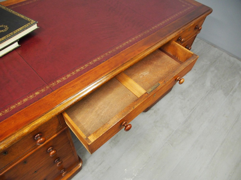 Victorian Mahogany Pedestal Desk View IX