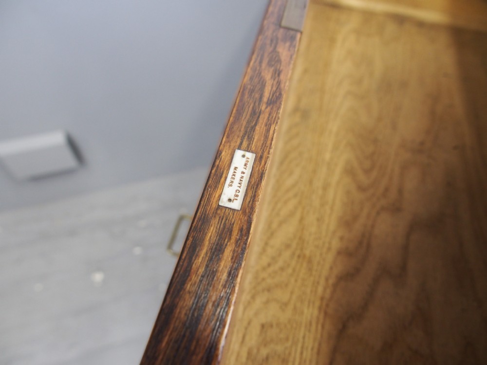 Oak and Brass Bound Secretaire Campaign Chest View VI