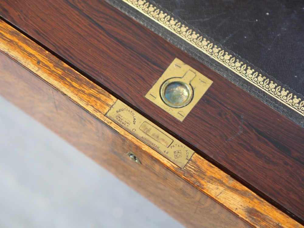 Oak and Brass Bound Secretaire Campaign Chest View IX