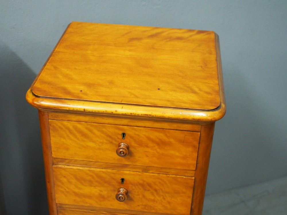 Pair of Tall Satin Birch Bedsides or Chests View VI