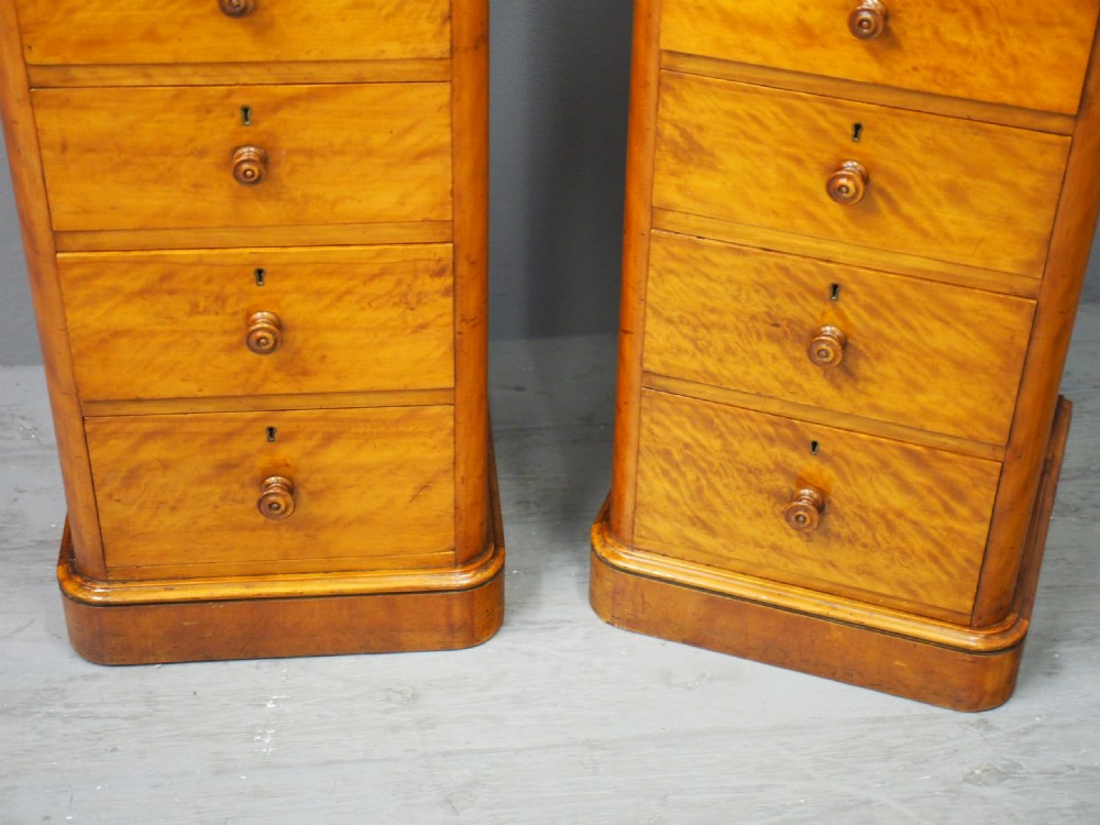 Pair of Tall Satin Birch Bedsides or Chests View IX