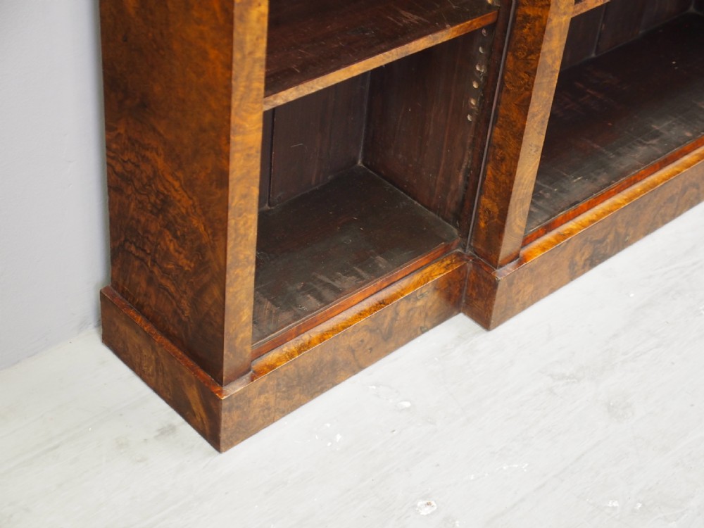 Mid Victorian Burr Walnut Open Bookcase View VIII