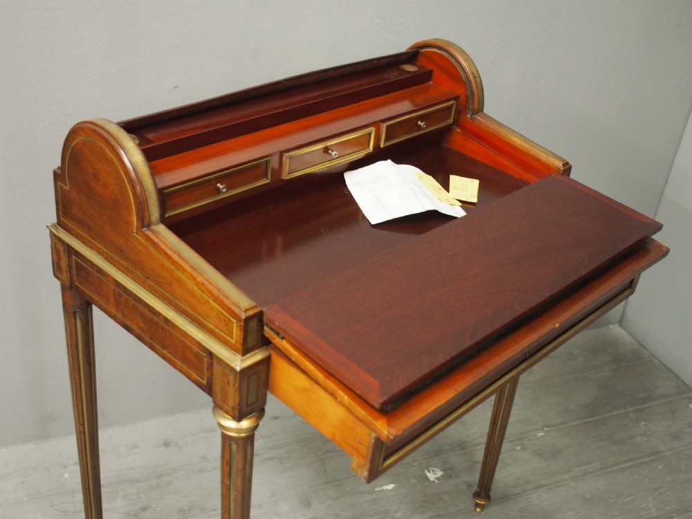 French Victorian Mahogany Bureau de Dame View X