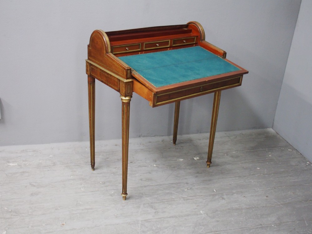 French Victorian Mahogany Bureau de Dame View XIII