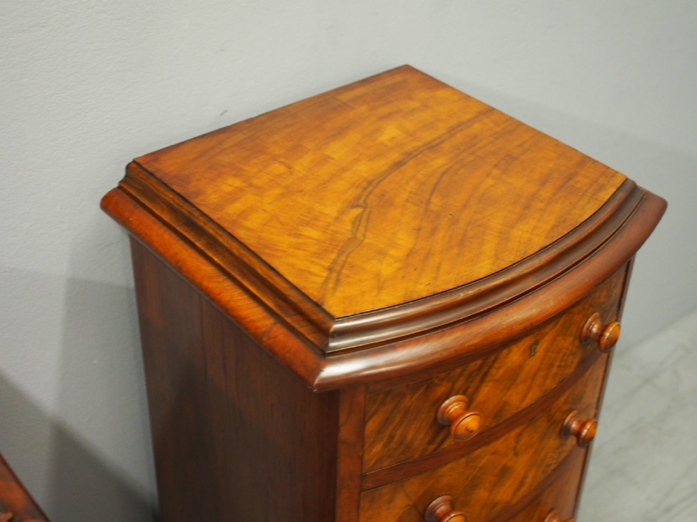 Pair of Victorian Bow Front Bedsides View VI