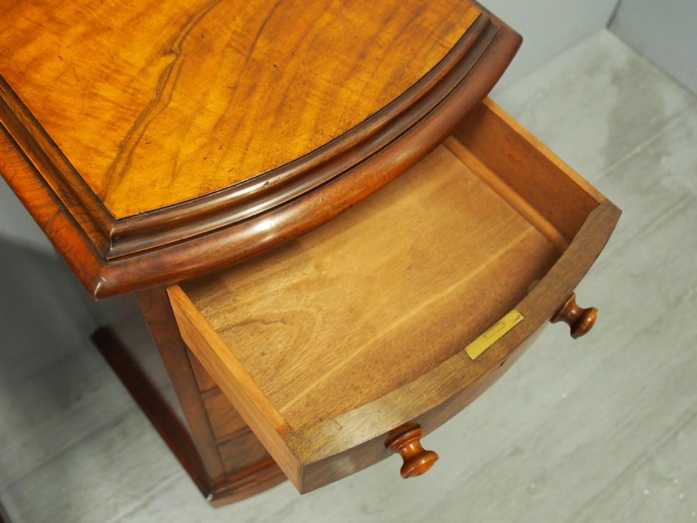 Pair of Victorian Bow Front Bedsides View VII