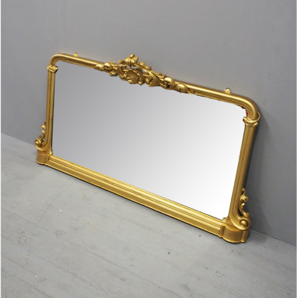 Victorian Carved Giltwood Overmantel Mirror