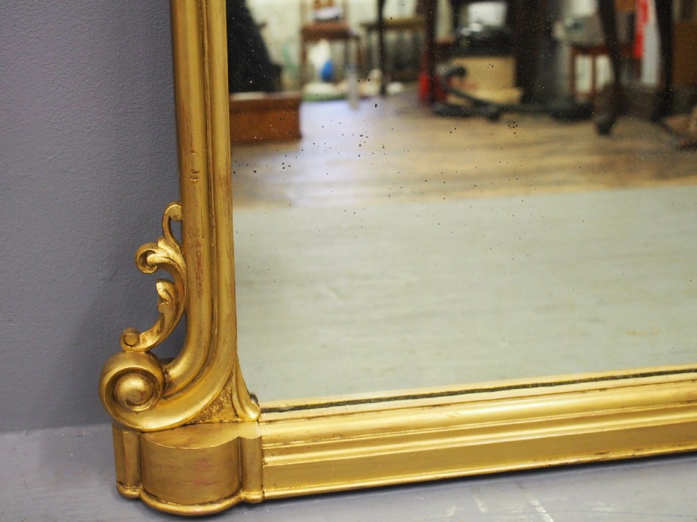 Victorian Carved Giltwood Overmantel Mirror View V
