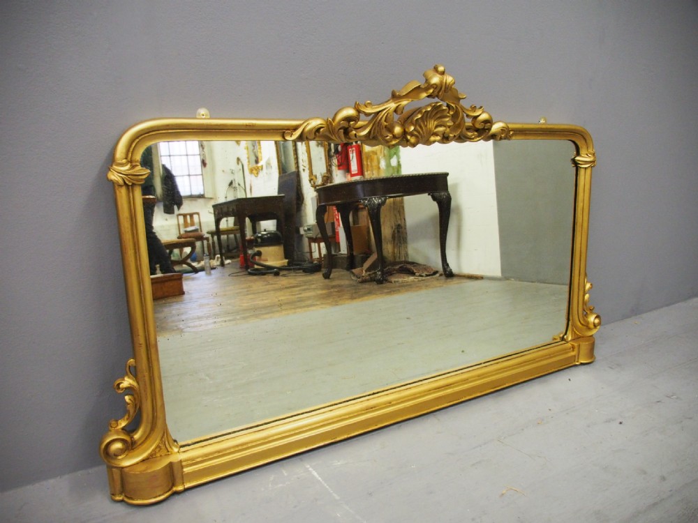 Victorian Carved Giltwood Overmantel Mirror View VIII