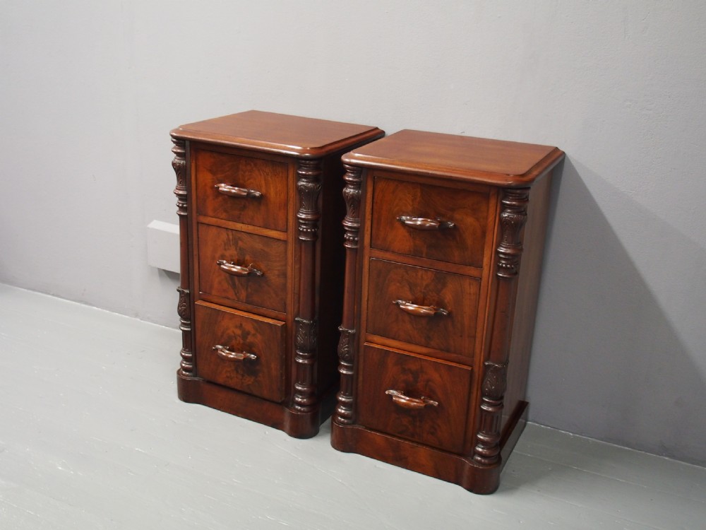 Pair of Victorian Mahogany Lockers or Chest of Drawers View III