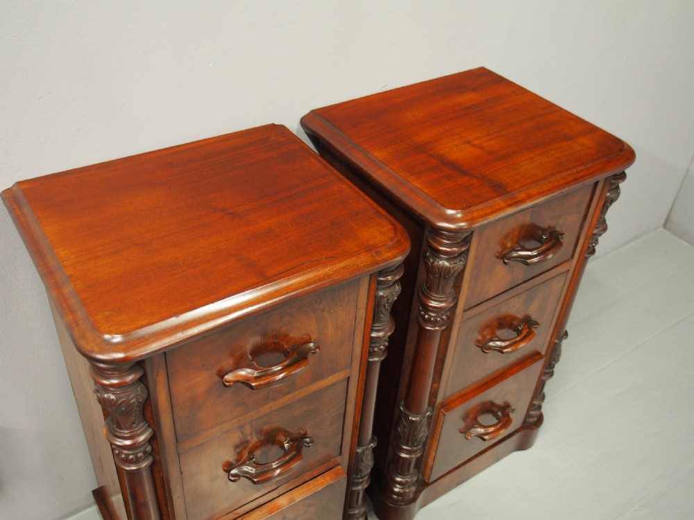 Pair of Victorian Mahogany Lockers or Chest of Drawers View V