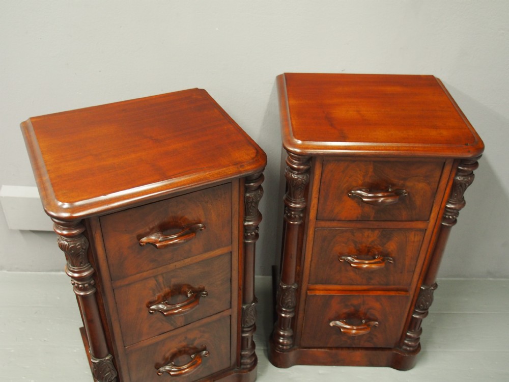 Pair of Victorian Mahogany Lockers or Chest of Drawers View X