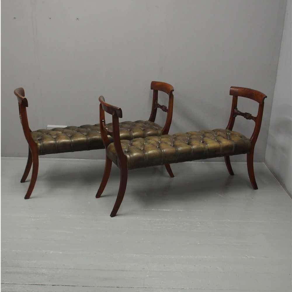 Pair of 19th Century Mahogany Window Seats