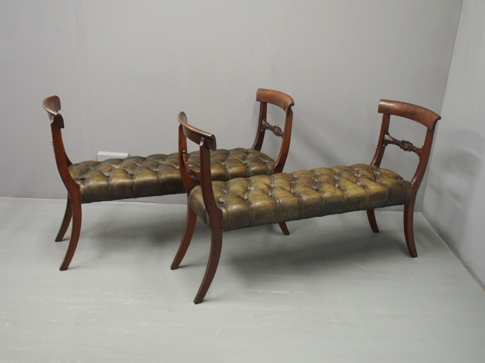 Pair of 19th Century Mahogany Window Seats View II