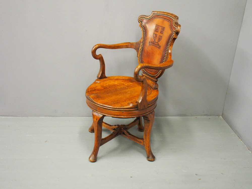 Oak Revolving Desk Chair View II