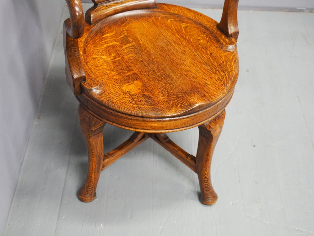Oak Revolving Desk Chair View VIII