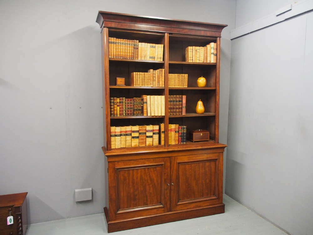 George IV Mahogany Two Part Open Bookcase View IX