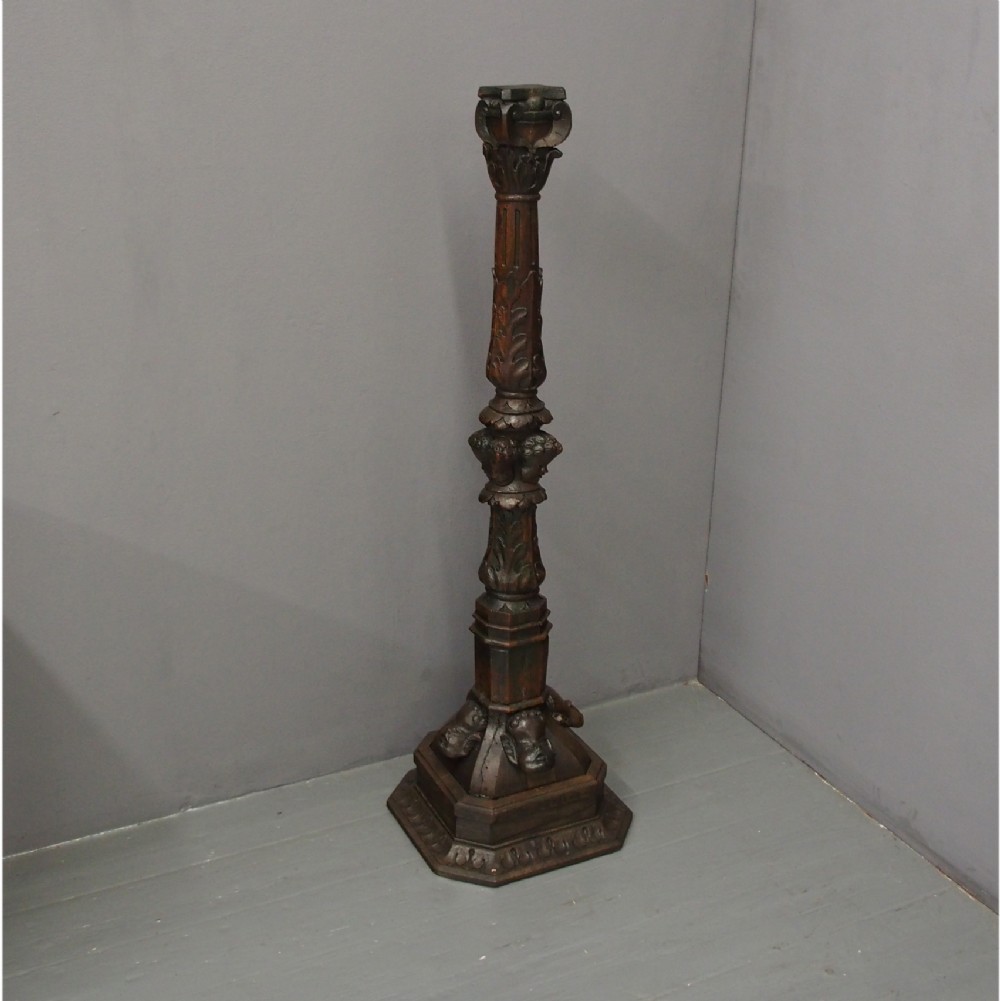 17th Century Carved Oak Stand