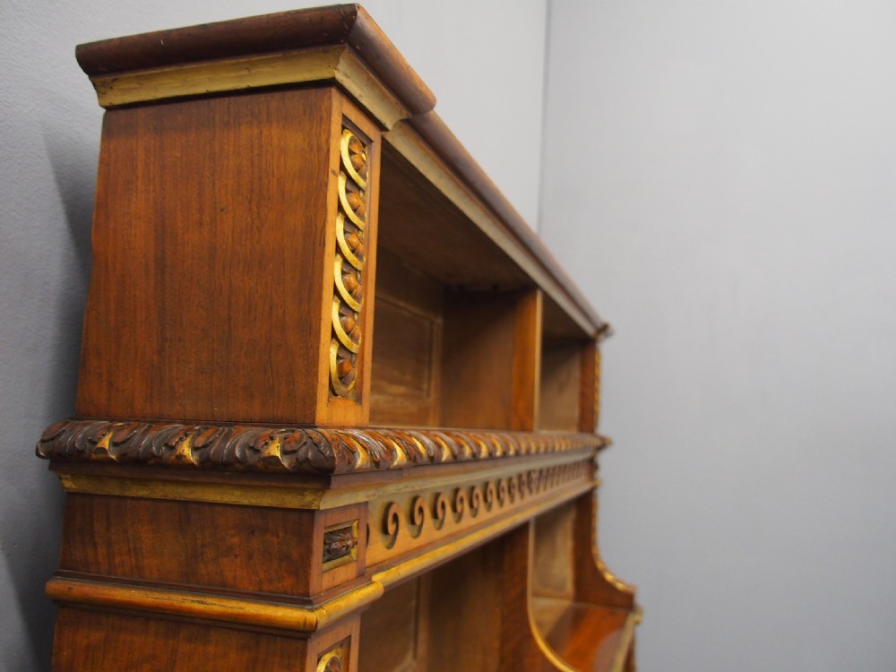 Victorian Carved and Gilded Waterfall Bookcase View IV