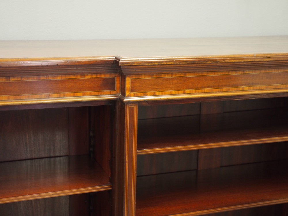Sheraton Style Inlaid Mahogany Open Bookcase View IV